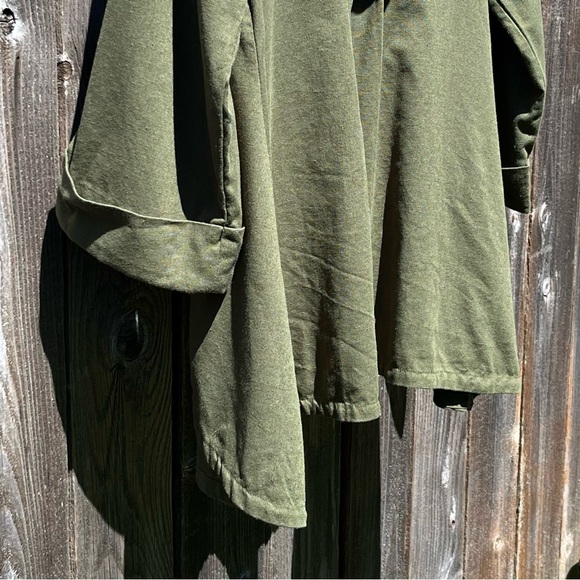 For Cynthia green linen blend hooded flare jacket size medium - Picture 12 of 16